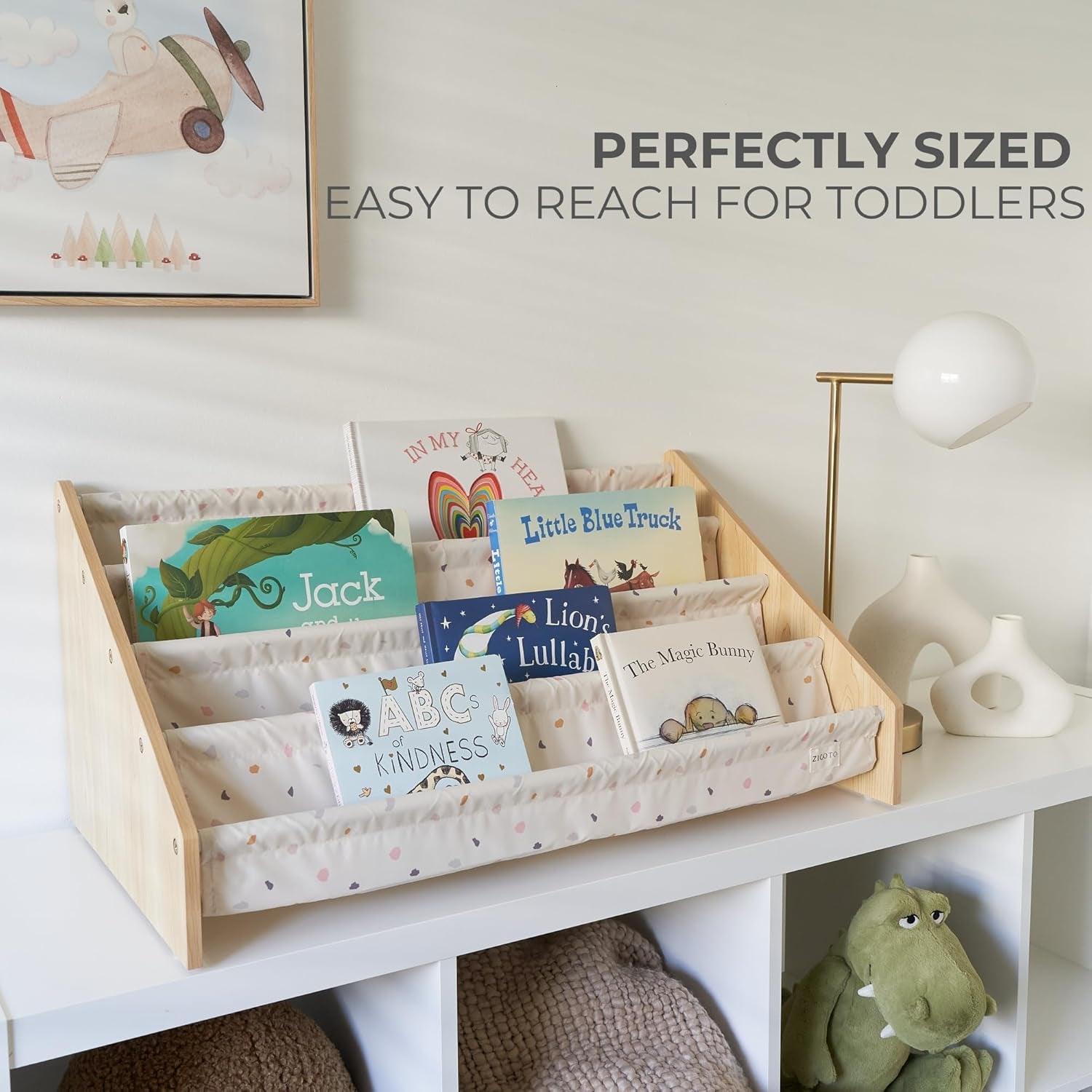Montessori Kids Bookshelf 28.7x15.7x13.6 Nursery Organizer
